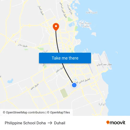 Philippine School Doha to Duhail map