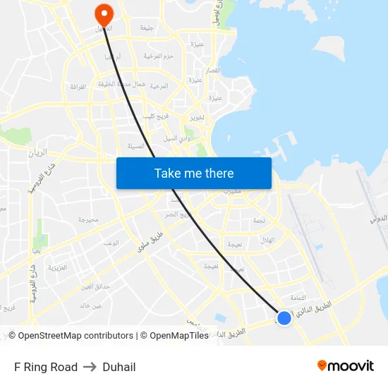 F Ring Road to Duhail map