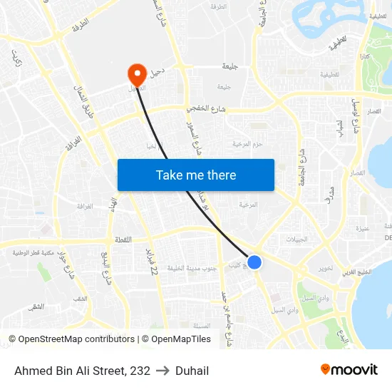 Ahmed Bin Ali Street, 232 to Duhail map