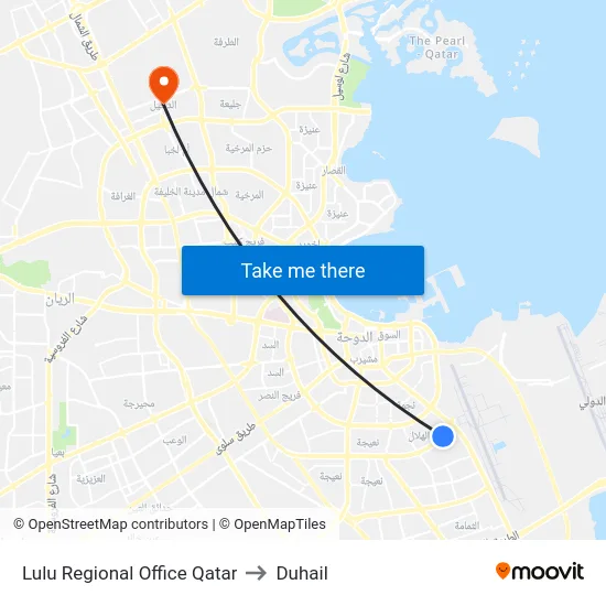 Lulu Regional Office Qatar to Duhail map