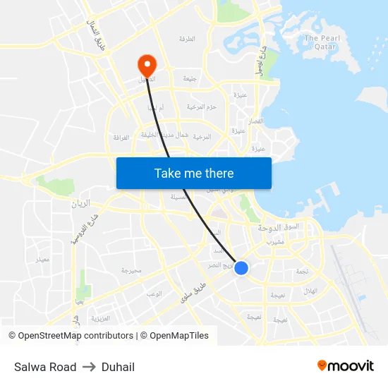 Salwa Road to Duhail map