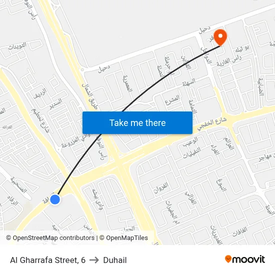 Al Gharrafa Street, 6 to Duhail map