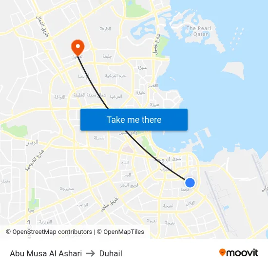 Abu Musa Al Ashari to Duhail map