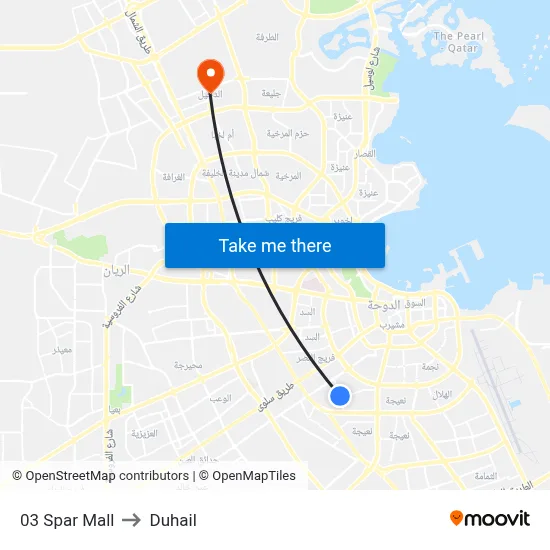 03 Spar Mall to Duhail map