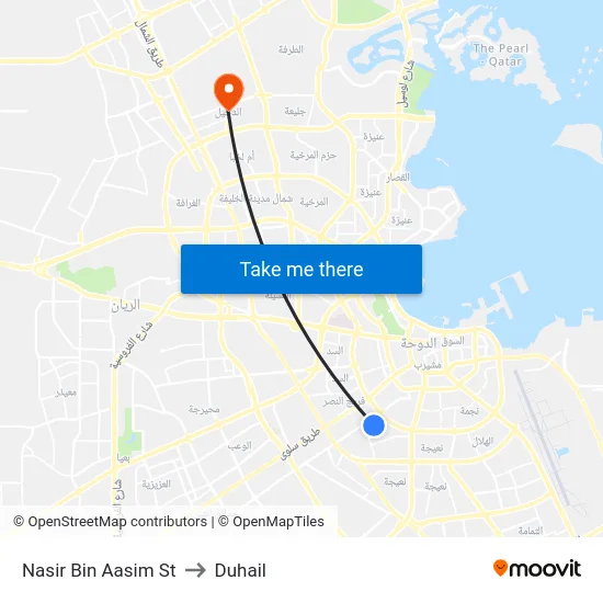 Nasir Bin Aasim St to Duhail map