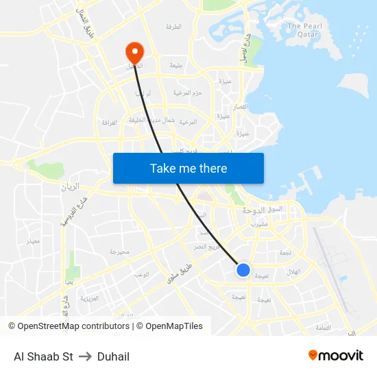 Al Shaab St to Duhail map