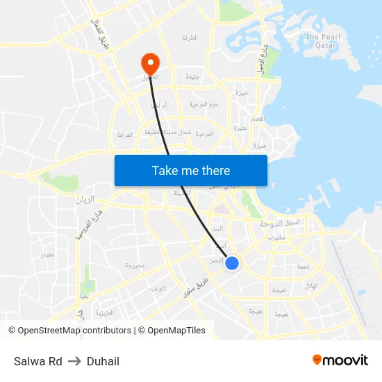 Salwa Rd to Duhail map