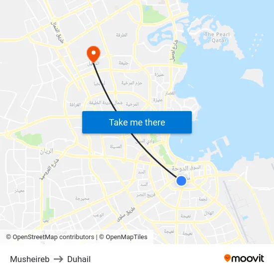 Musheireb to Duhail map