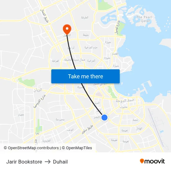 Jarir Bookstore to Duhail map