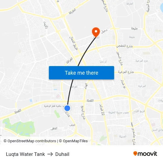 Luqta Water Tank to Duhail map
