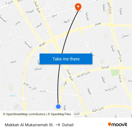 Makkah Al Mukarramah St. to Duhail map