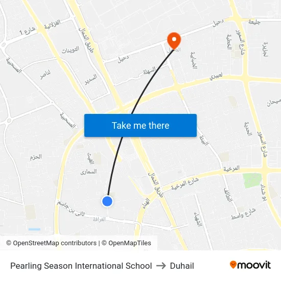 Pearling Season International School to Duhail map