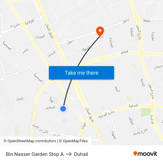 Bin Nasser Garden Stop A to Duhail map