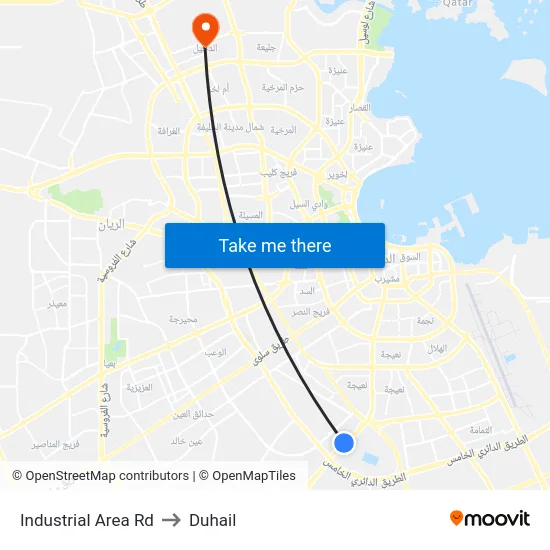 Industrial Area Rd to Duhail map