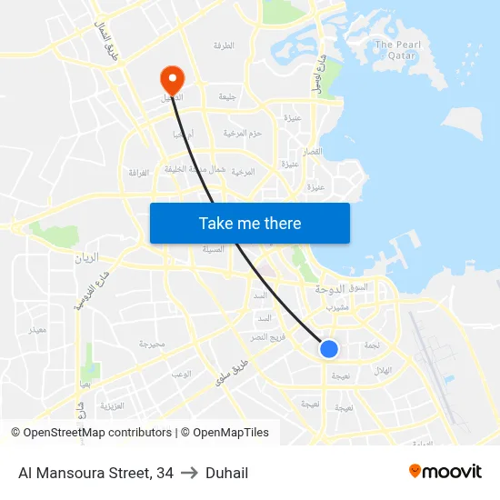 Al Mansoura Street, 34 to Duhail map