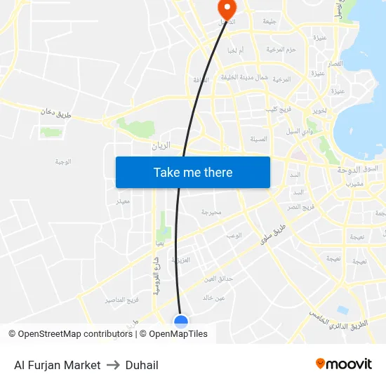 Al Furjan Market to Duhail map