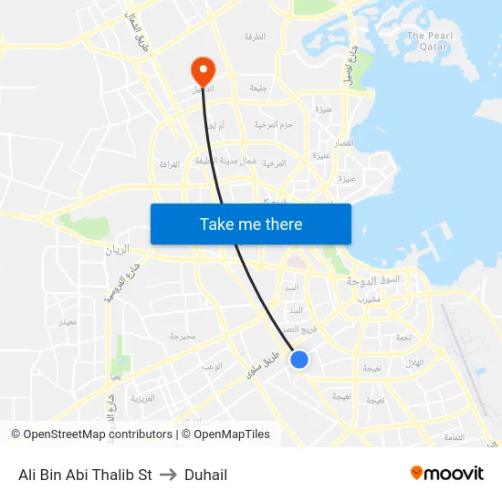 Ali Bin Abi Thalib St to Duhail map