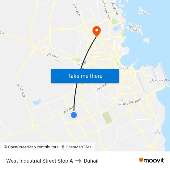 West Industrial Street Stop A to Duhail map