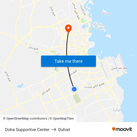 Doha Supportive Center to Duhail map