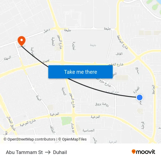 Abu Tammam St to Duhail map