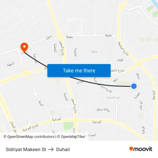 Sidriyat Makeen St to Duhail map