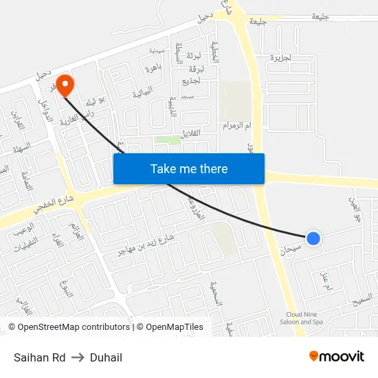 Saihan Road to Duhail map