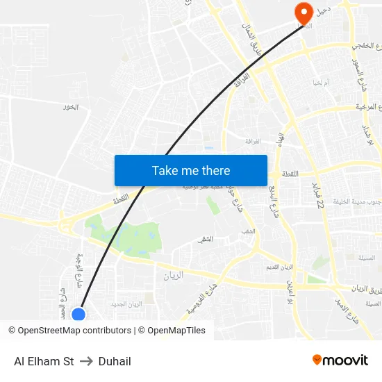 Al Elham St to Duhail map