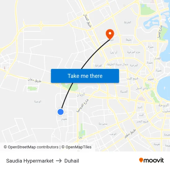 Saudia Hypermarket to Duhail map