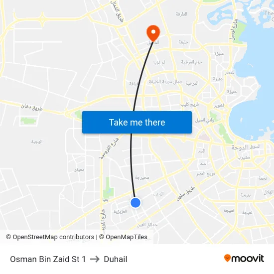 Osman Bin Zaid St 1 to Duhail map