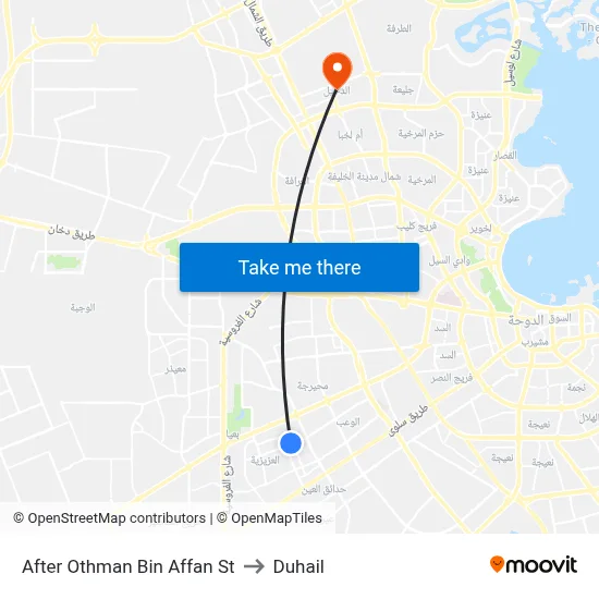 After Othman Bin Affan St to Duhail map