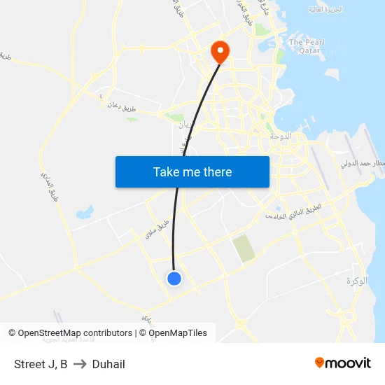 Street J, B to Duhail map