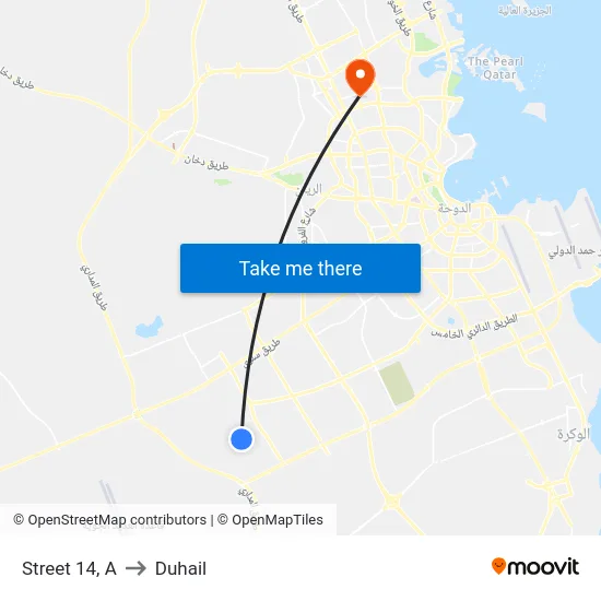 Street 14, A to Duhail map