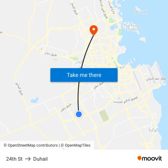 24th St to Duhail map