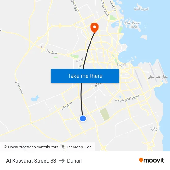 Al Kassarat Street, 33 to Duhail map