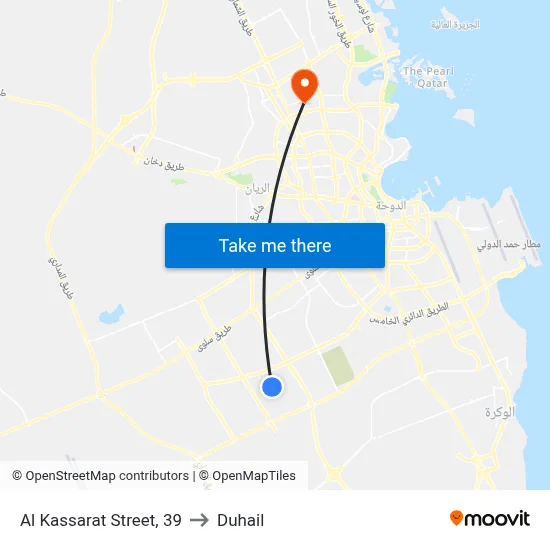 Al Kassarat Street, 39 to Duhail map