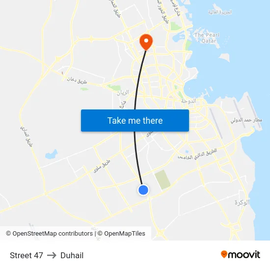 Street 47 to Duhail map