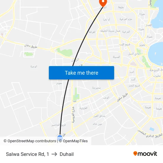 Salwa Service Rd, 1 to Duhail map