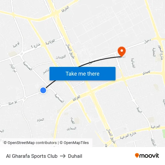 Al Gharafa Sports Club to Duhail map