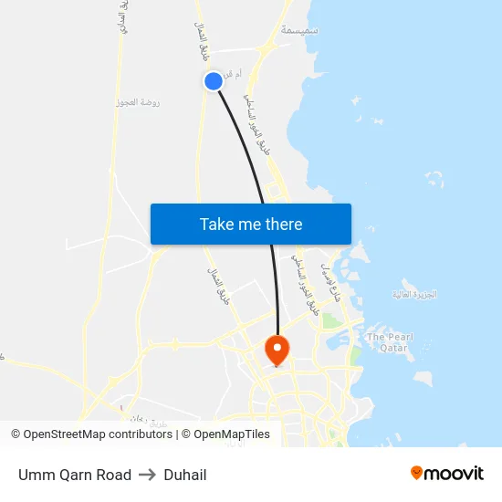 Umm Qarn Road to Duhail map