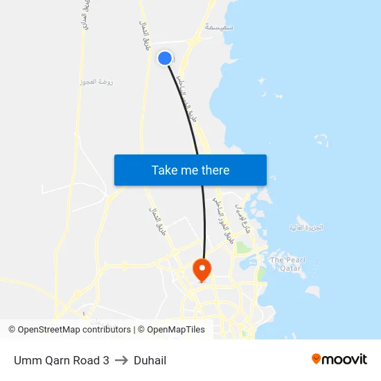 Umm Qarn Road 3 to Duhail map