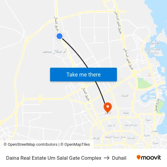 Daina Real Estate Um Salal Gate Complex to Duhail map