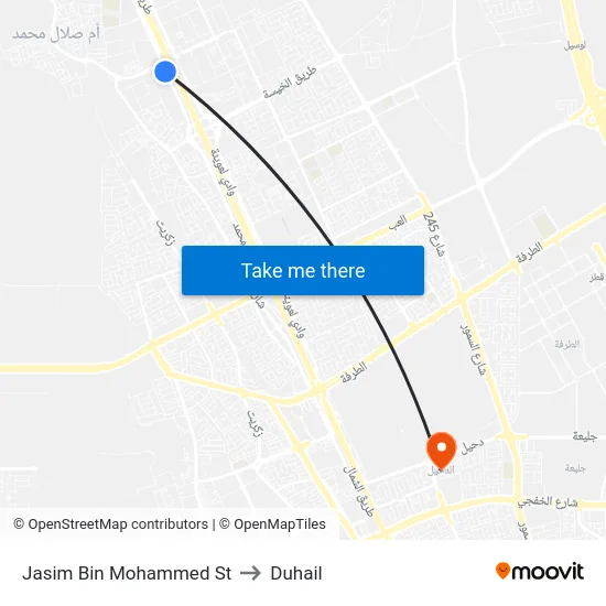 Jasim Bin Mohammed St to Duhail map