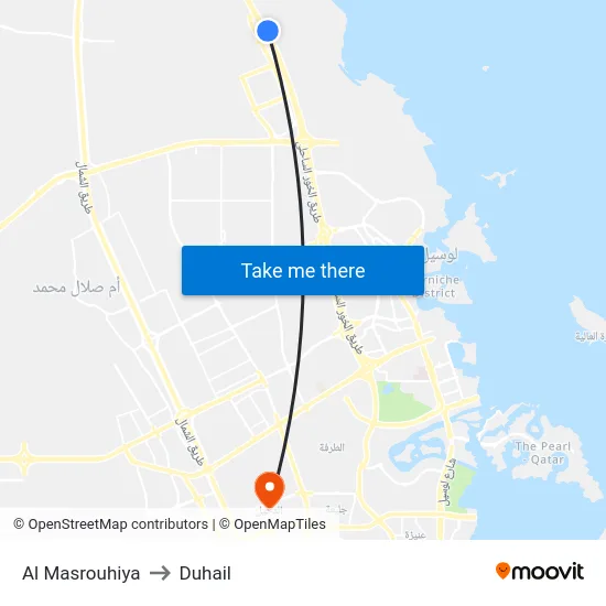 Al Masrouhiya to Duhail map