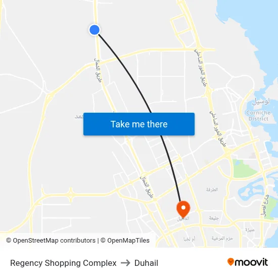 Regency Shopping Complex to Duhail map