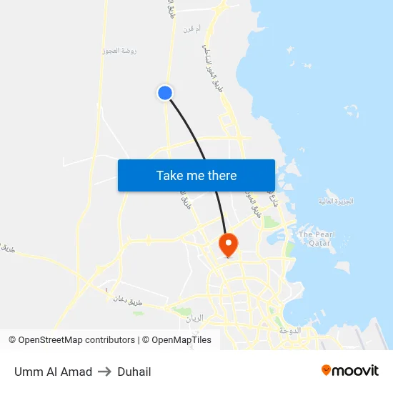 Umm Al Amad to Duhail map