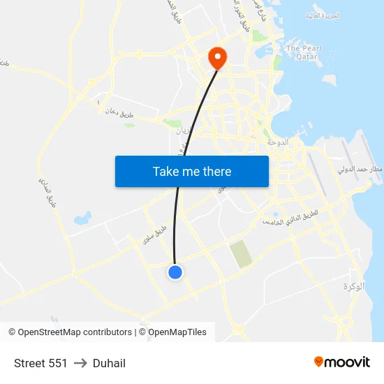 Street 551 to Duhail map