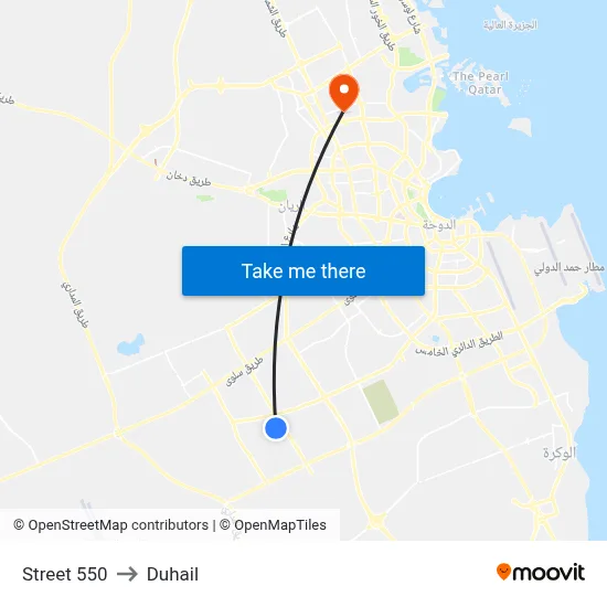 Street 550 to Duhail map