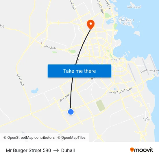 Mr Burger Street 590 to Duhail map