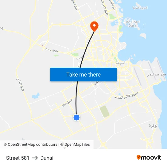 Street 581 to Duhail map
