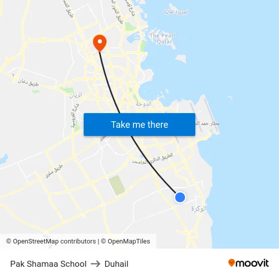 Pak Shamaa School to Duhail map